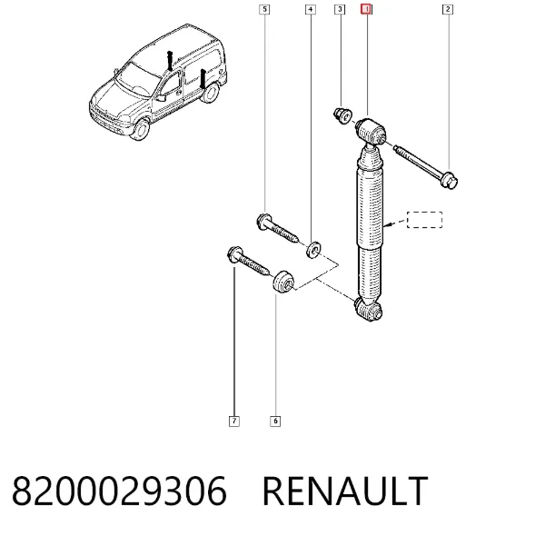 Amortiguador trasero 8200029306 Renault (RVI)