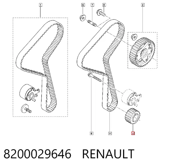 Piñón del cigüeñal 8200029646 Renault (RVI)