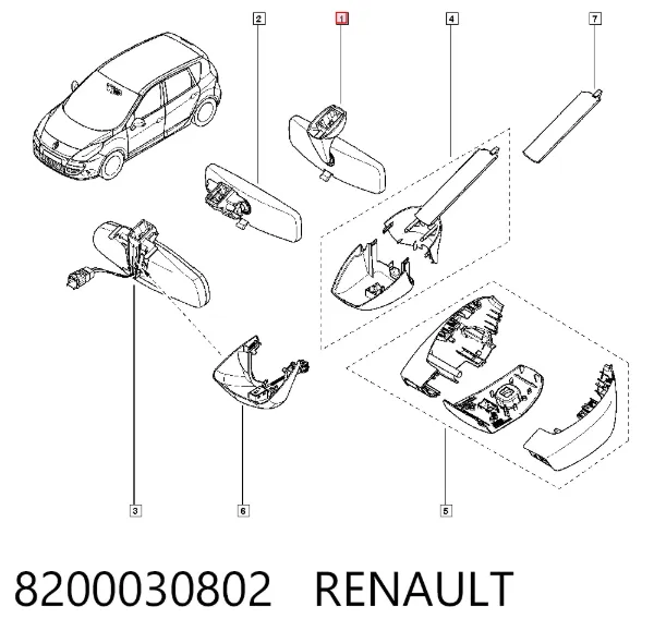 Espejo interior Renault Kangoo II