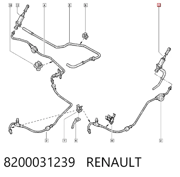 Cilindro maestro de embrague 8200031239 Renault (RVI)