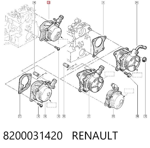 Bomba de vacío 8200031420 Renault (RVI)