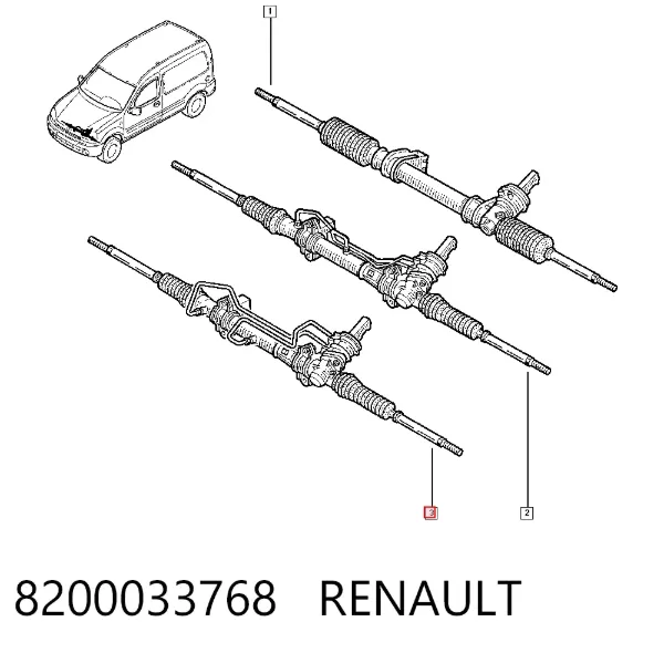 Cremallera de dirección 8200033768 Renault (RVI)