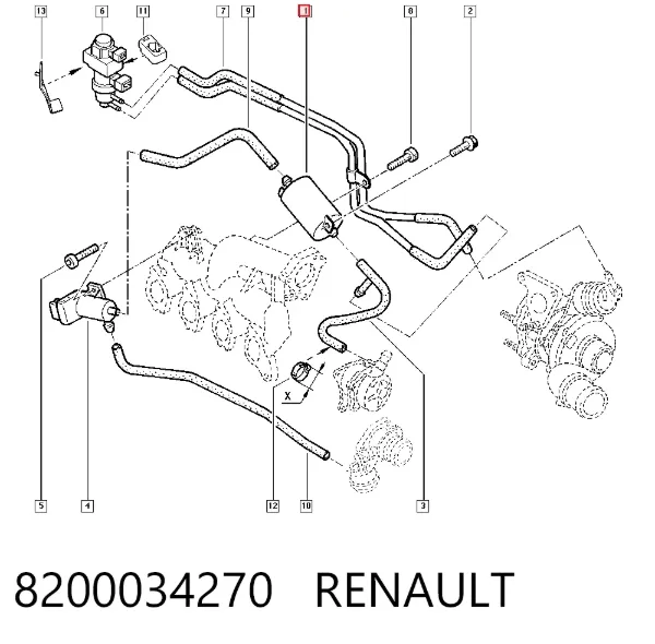 Depósito de vacío del motor 8200034270 Renault (RVI)