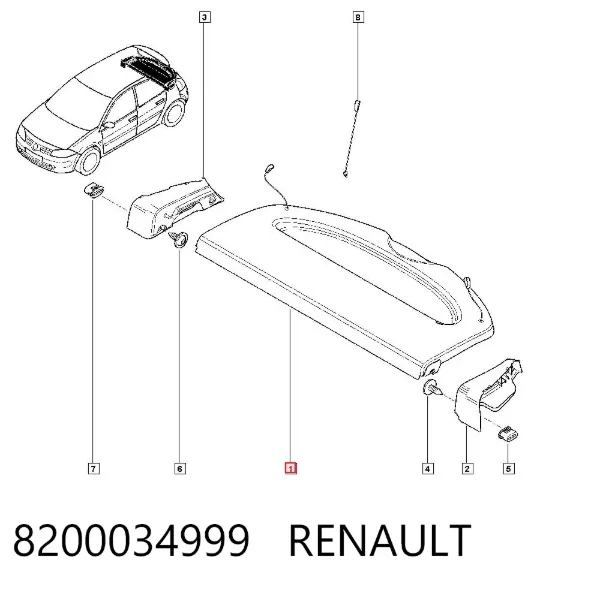 Bandeja trasera 8200034999 Renault (RVI)