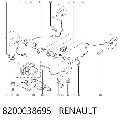 Módulo hidráulico de ABS RENAULT 8200038695