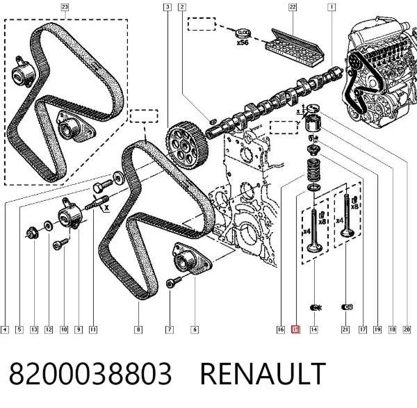 Platillo de resorte de válvula 8200038803 Renault (RVI)