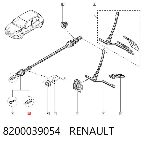 Cable del acelerador 8200039054 Renault (RVI)