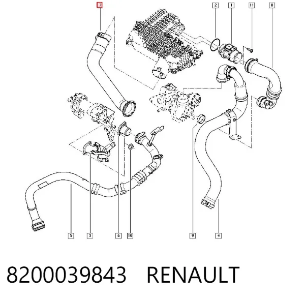 Tubo flexible de aspiración 8200039843 Renault (RVI)