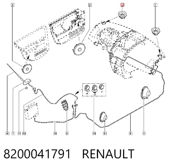 Altavoz de salpicadero 8200041791 Renault (RVI)