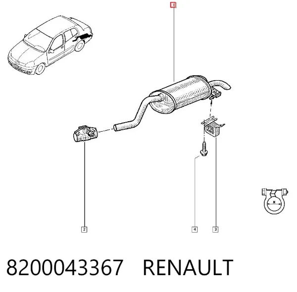 Silenciador trasero 8200043367 Renault (RVI)