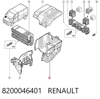 Carcasa de la caja de fusibles RENAULT 8200046401