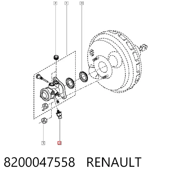 Sensor de presión de líquido de frenos 8200047558 Renault (RVI)