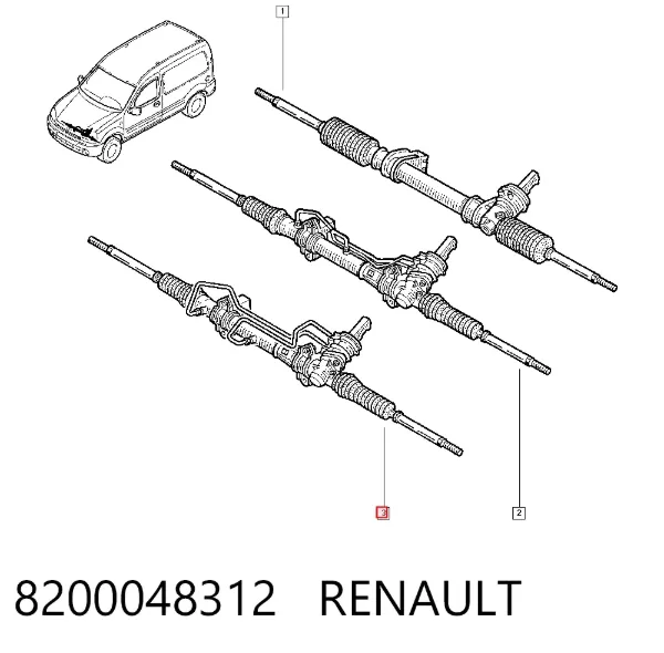 Cremallera de dirección 8200048312 Renault (RVI)