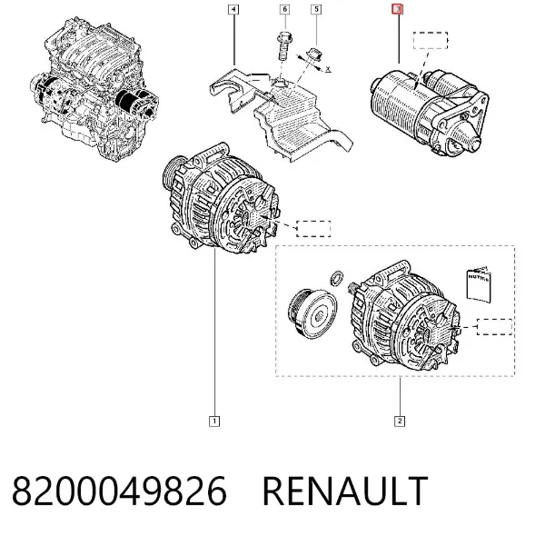Motor de arranque 8200049826 Renault (RVI)
