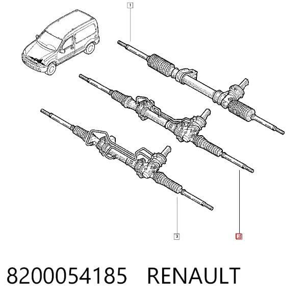 Cremallera de dirección 8200054185 Renault (RVI)