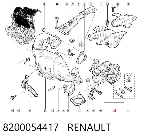 Turbocompresor 8200054417 Renault (RVI)