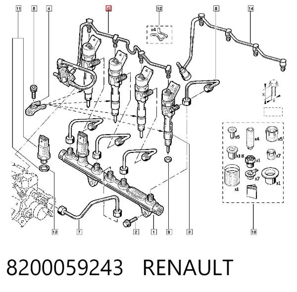 Cable de freno de estacionamiento delantero 8200059243 Renault (RVI)