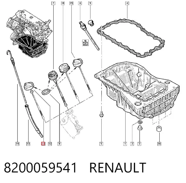 Tapa de aceite de motor 8200059541 Renault (RVI)