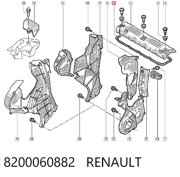 Junta tapa de balancines 8200060882 Renault (RVI)