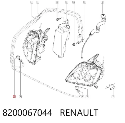 Boquilla del lavador de faros delanteros RENAULT 8200067044
