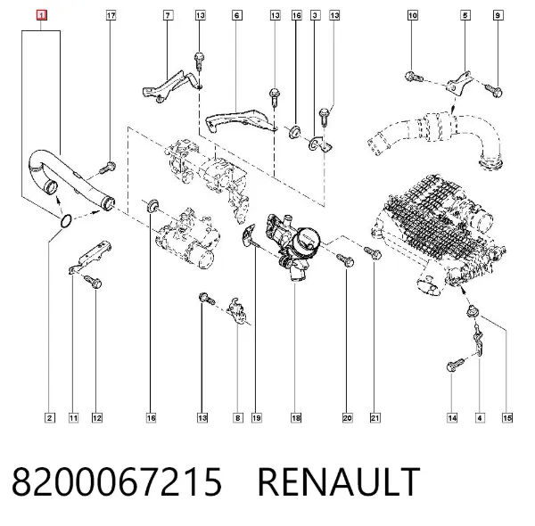 Tubo flexible de aspiración 8200067215 Renault (RVI)