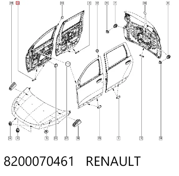 Tapón del suelo de la carrocería 8200070461 Renault (RVI)