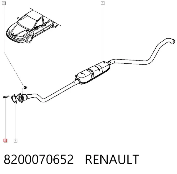 Perno (espárrago) del colector de escape 8200070652 Renault (RVI)