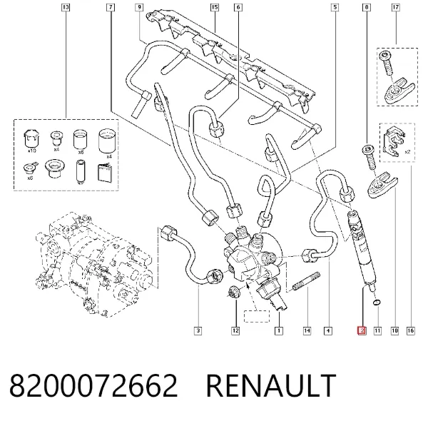 Inyector 8200072662 Renault (RVI)