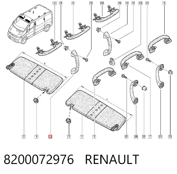 Asa de techo 8200072976 Renault (RVI)