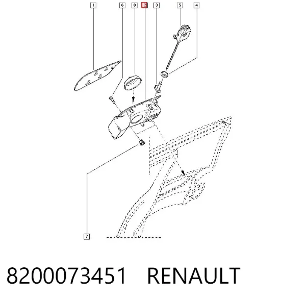 Carcasa del tubo de llenado del tanque de combustible 8200073451 Renault (RVI)