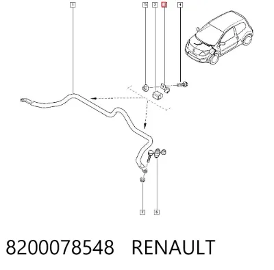 Abrazadera de la bieleta estabilizadora delantera RENAULT 8200078548