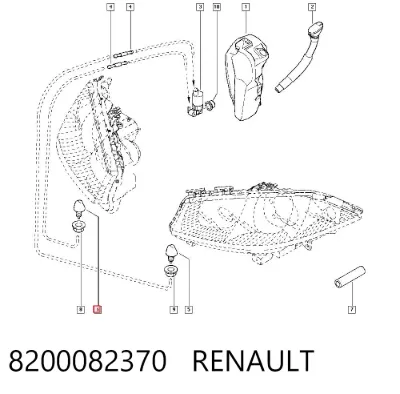 Boquilla del lavador de faros delanteros RENAULT 8200082370