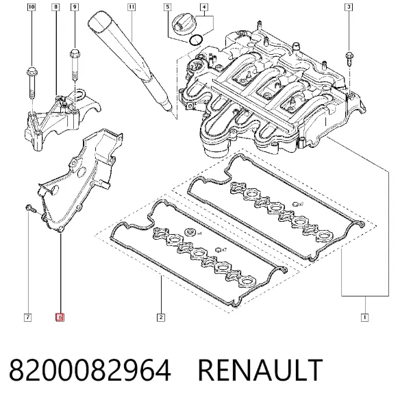 Cubierta de correa de distribución 8200082964 Renault (RVI)