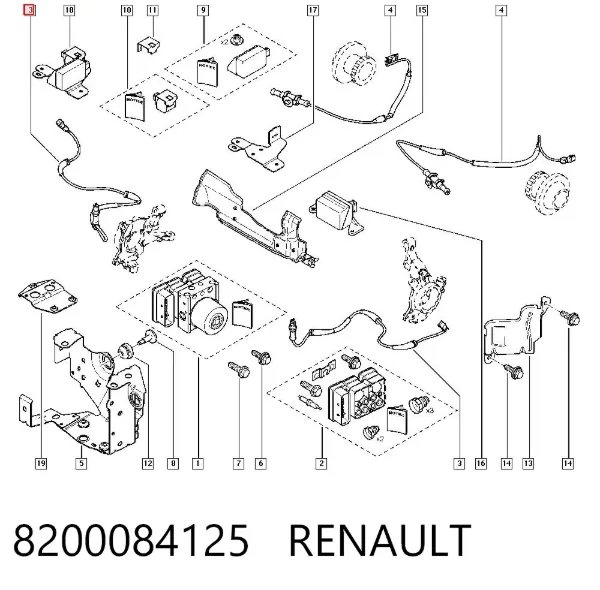 Sensor ABS 8200084125 Renault (RVI)