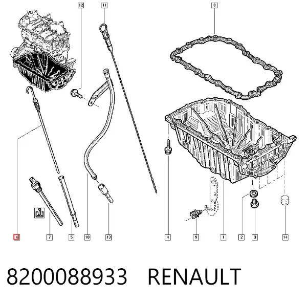 Varilla de aceite 8200088933 Renault (RVI)