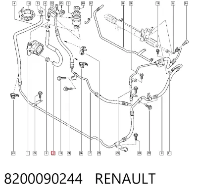 Manguera de baja presión de dirección asistida, del depósito a la bomba RENAULT 8200090244
