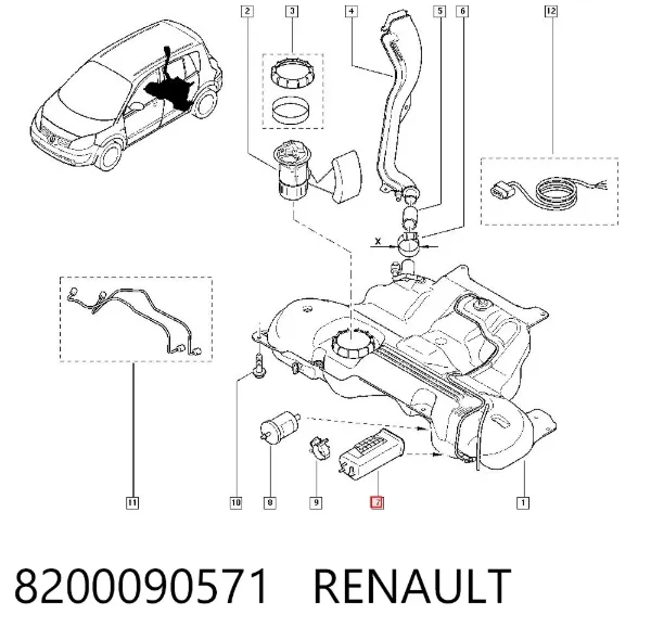 Filtro de carbón activado 8200090571 Renault (RVI)
