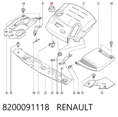 Junta de tapa del tubo de llenado de aceite RENAULT 8200091118
