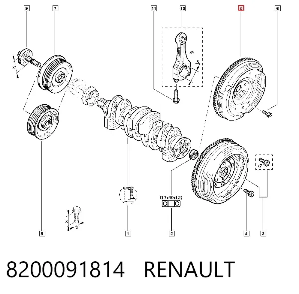 Volante motor 8200091814 Renault (RVI)