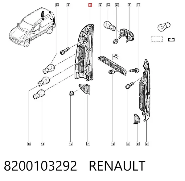 Piloto trasero derecho 8200103292 Renault (RVI)
