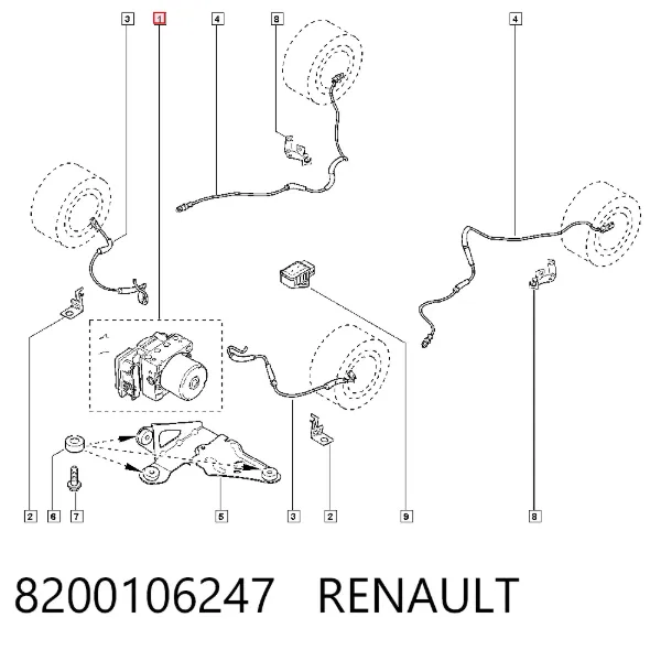Módulo ABS 8200106247 Renault (RVI)