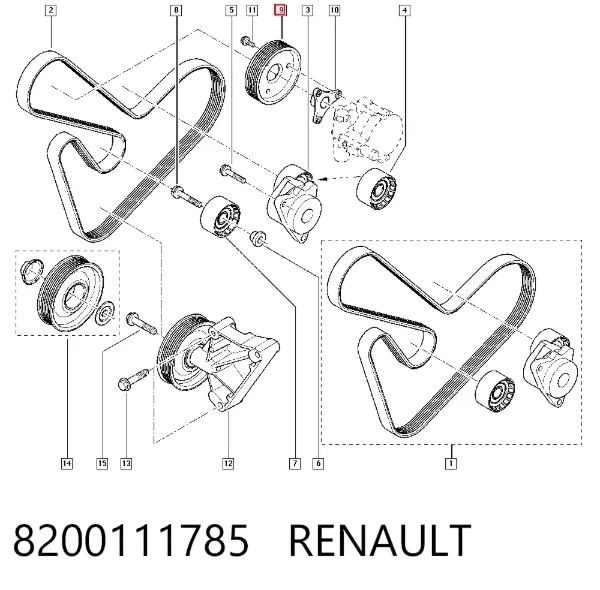Polea de la bomba de dirección asistida 8200111785 Renault (RVI)