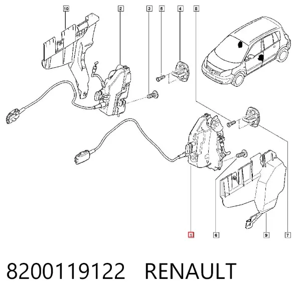 Cerradura 8200119122 Renault (RVI)
