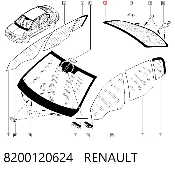 Luna trasera Renault Megane II