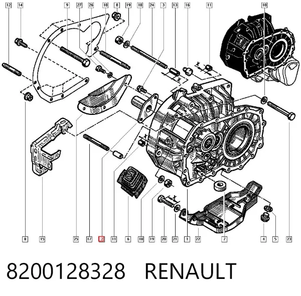 Guía del eje primario de la caja de cambios 8200128328 Renault (RVI)