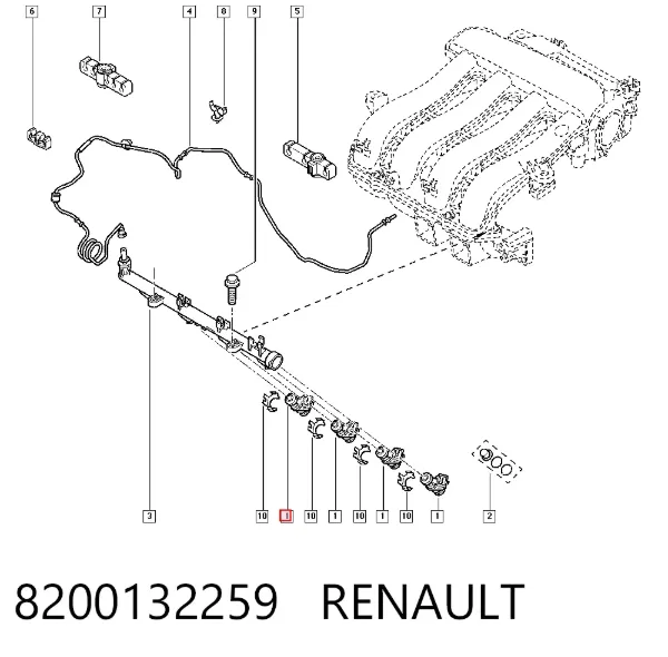 Inyector 8200132259 Renault (RVI)