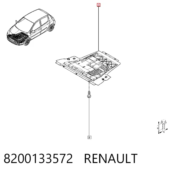 Protección motor / empotramiento 8200133572 Renault (RVI)