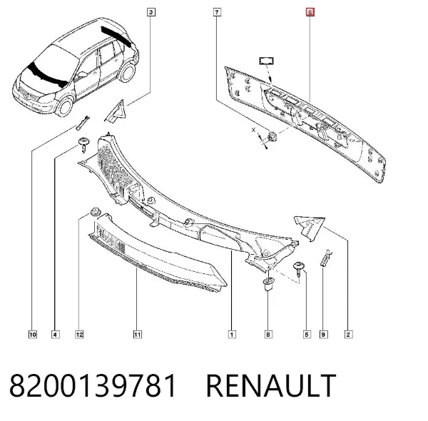 Moldura de maletero 8200139781 Renault (RVI)
