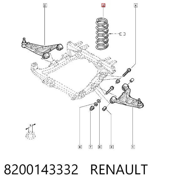Muelle delantero 8200143332 Renault (RVI)