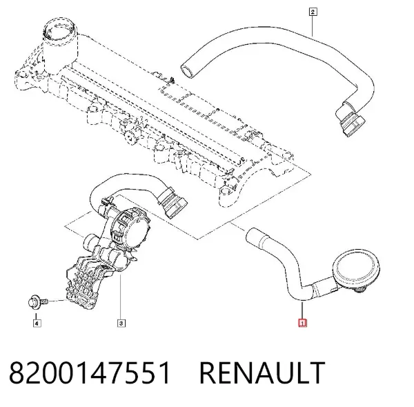 Separador de aceite del sistema de ventilación del cárter 8200147551 Renault (RVI)